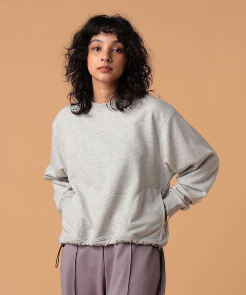 FEELING MADE（フィーリングメイド）の「FEELING MADE エアリースウェット ドローストリング スウェット（スウェット・レディース・ブラック/ライトグレー/ダークグリーン・FREE）」の10枚目の写真