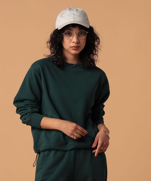 FEELING MADE（フィーリングメイド）の「FEELING MADE エアリースウェット ドローストリング スウェット（スウェット・レディース・ブラック/ライトグレー/ダークグリーン・FREE）」の12枚目の写真