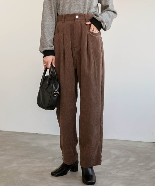BONLECILL（ボンルシール）の「コーデュロイタックパンツ（その他パンツ・レディース・チャコールグレー/ブラウン/アイボリー・M/L）」の5枚目の写真