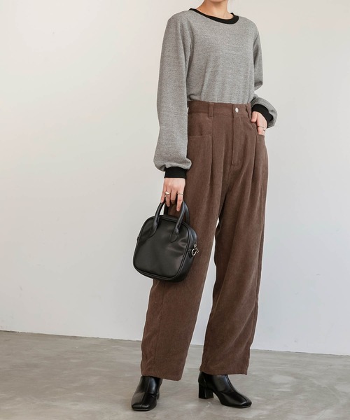 BONLECILL（ボンルシール）の「コーデュロイタックパンツ（その他パンツ・レディース・チャコールグレー/ブラウン/アイボリー・M/L）」の6枚目の写真