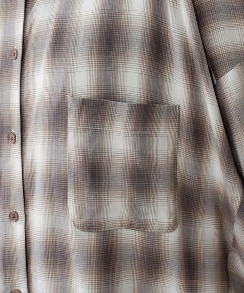 mystic（ミスティック）の「オンブレーチェックBIGシャツ（シャツ/ブラウス・レディース・ベージュ/ライム/ブルー・FREE）」の20枚目の写真