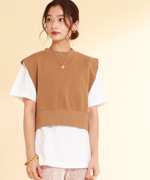 Ray BEAMS(レイビームス)の「Ray BEAMS / スウェット バックオープン ベスト(ベスト・レディース・ブラック/カーキ・ONE SIZE)」の10枚目の写真