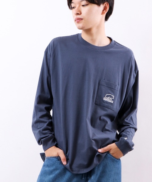 SOAR(ソアー)の「ワイドシルエット胸ポケTee(Tシャツ/カットソー・メンズ・ブラック/グレイッシュベージュ/ダークブルー/カーキ/スモークピンク・M/LL/L)」の4枚目の写真