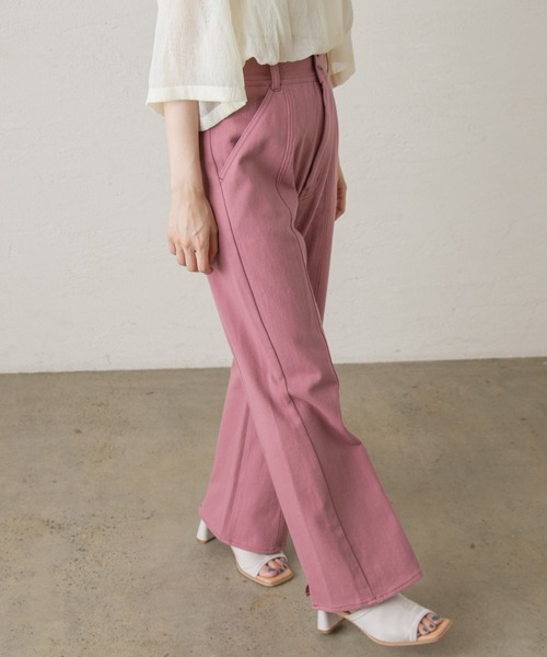 Kastane（カスタネ）の「フレアデニムスラックスパンツ（デニムパンツ・レディース・ピンク/アイボリー・1/2）」の14枚目の写真