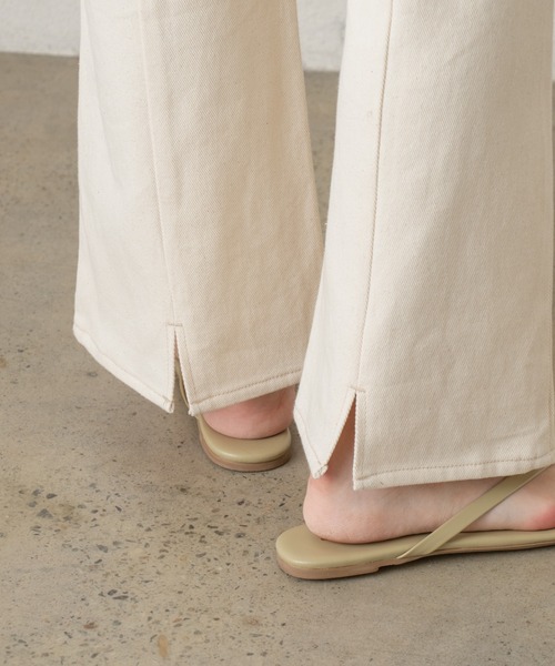 Kastane（カスタネ）の「フレアデニムスラックスパンツ（デニムパンツ・レディース・ピンク/アイボリー・1/2）」の7枚目の写真