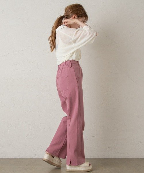 Kastane（カスタネ）の「フレアデニムスラックスパンツ（デニムパンツ・レディース・ピンク/アイボリー・1/2）」の12枚目の写真