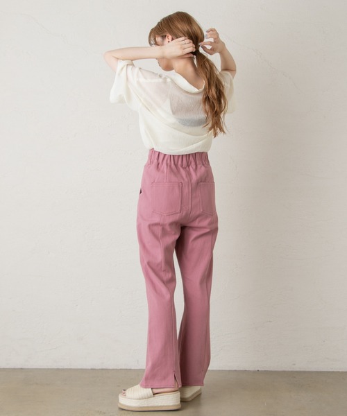 Kastane（カスタネ）の「フレアデニムスラックスパンツ（デニムパンツ・レディース・ピンク/アイボリー・1/2）」の8枚目の写真