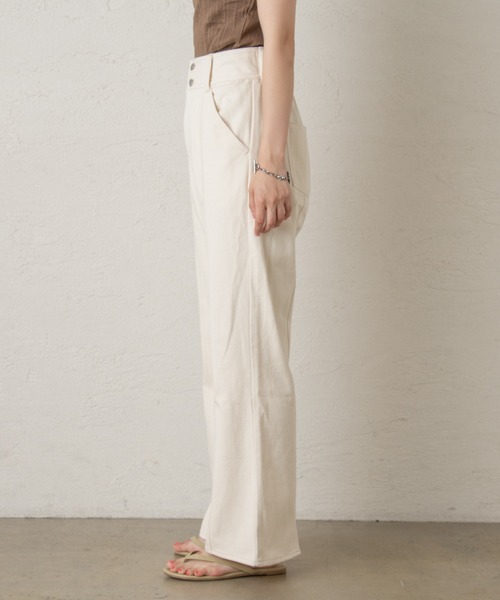 Kastane（カスタネ）の「フレアデニムスラックスパンツ（デニムパンツ・レディース・ピンク/アイボリー・1/2）」の5枚目の写真