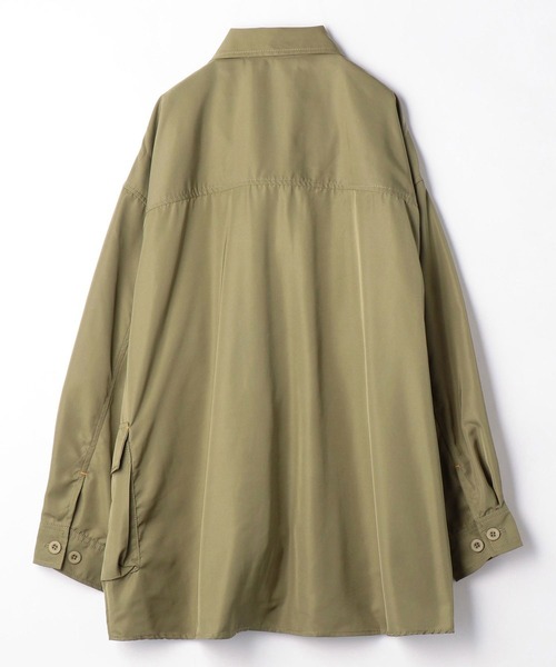 179/WG（イチナナキュウダブルジー）の「オーバーサイズミリタリーシャツブルゾン（ブルゾン・レディース・ブラック/カーキ・MEDIUM）」の21枚目の写真