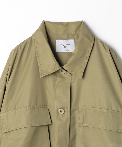 179/WG（イチナナキュウダブルジー）の「オーバーサイズミリタリーシャツブルゾン（ブルゾン・レディース・ブラック/カーキ・MEDIUM）」の20枚目の写真