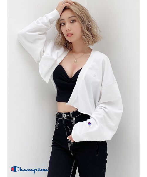 Champion(チャンピオン)の「Championスウェットカーディガン(カーディガン/ボレロ・レディース・ブラウン/グレー/オフホワイト・FREE)」の5枚目の写真