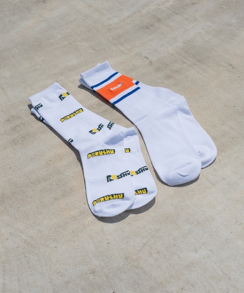 Perushu(ペルーシュ)の「【1周年記念アイテム】Perushuロゴソックス(ソックス/靴下・メンズ・ホワイト・FREE)」の4枚目の写真