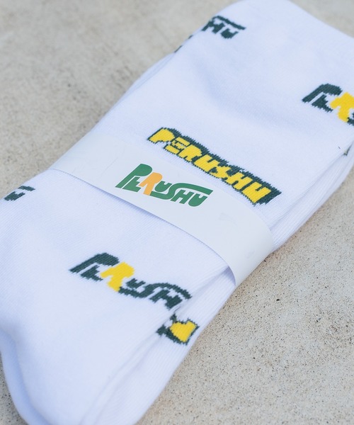 Perushu(ペルーシュ)の「【1周年記念アイテム】Perushuロゴソックス(ソックス/靴下・メンズ・ホワイト・FREE)」の6枚目の写真