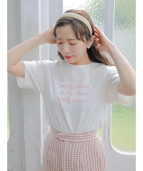 Areeam（アリーム）の「Melty Cream Tシャツ（Tシャツ/カットソー・レディース・オフホワイト/ミント・FREE）」の2枚目の写真