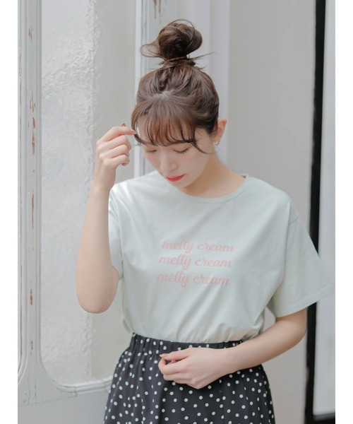 Areeam（アリーム）の「Melty Cream Tシャツ（Tシャツ/カットソー・レディース・オフホワイト/ミント・FREE）」の12枚目の写真