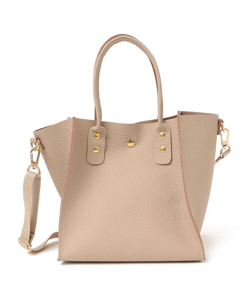 The Container Shop（ザ コンテナショップ）の「The Container Shop: スクエア 2WAY レザー ショルダー バッグ M（ショルダーバッグ・レディース・ブラック/ベージュ・ONE SIZE）」の6枚目の写真