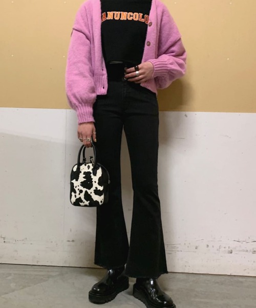 WEGO（ウィゴー）の「WEGO/ハイウエストストレッチフレアパンツ（デニムパンツ・レディース・ブラック/インディゴブルー/ライトインディゴブルー/ダークインディゴブルー・SMALL/MEDIUM）」の9枚目の写真