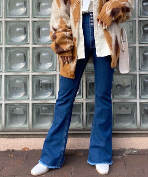 WEGO（ウィゴー）の「WEGO/ハイウエストストレッチフレアパンツ