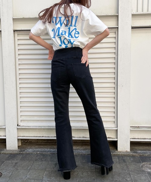 WEGO（ウィゴー）の「WEGO/ハイウエストストレッチフレアパンツ（デニムパンツ・レディース・ブラック/インディゴブルー/ライトインディゴブルー/ダークインディゴブルー・SMALL/MEDIUM）」の13枚目の写真