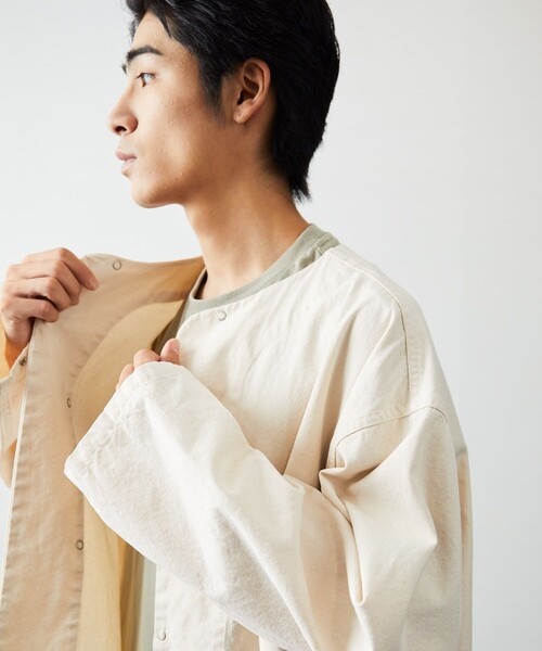 HINSON(ヒンソン)の「HINSON/ヒンソン ドットボタン スリーピングシャツ(シャツ/ブラウス・メンズ・ブラック/その他13/ホワイト/ナチュラル・MEDIUM/LARGE)」の18枚目の写真