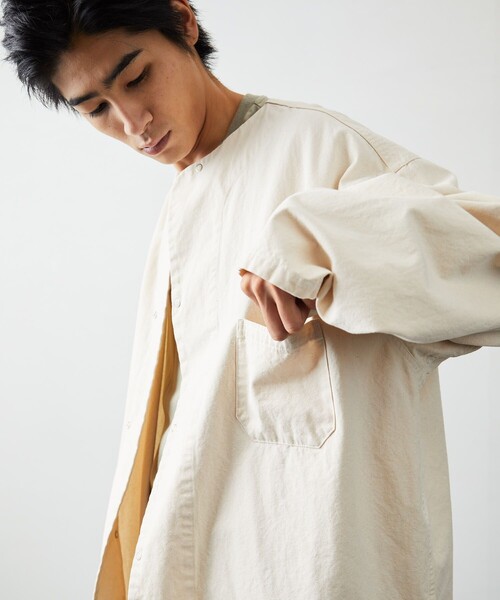 HINSON(ヒンソン)の「HINSON/ヒンソン ドットボタン スリーピングシャツ(シャツ/ブラウス・メンズ・ブラック/その他13/ホワイト/ナチュラル・MEDIUM/LARGE)」の12枚目の写真