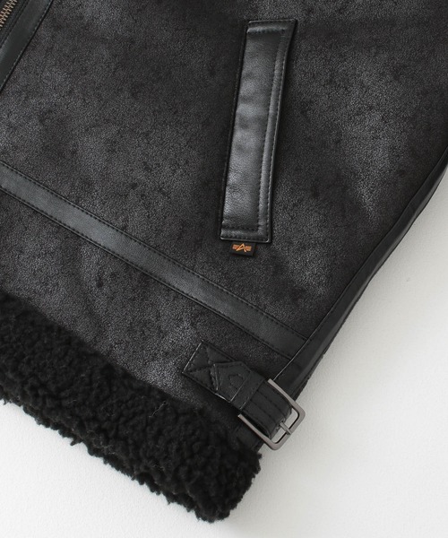 URBAN RESEARCH Sonny Label（アーバンリサーチサニーレーベル）の「ALPHA INDUSTRIES　W FAKE MOUTON RIDERS JACKET（ムートンコート・レディース・ブラック/アイボリー・MEDIUM）」の7枚目の写真