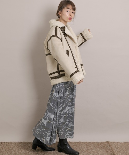 URBAN RESEARCH Sonny Label（アーバンリサーチサニーレーベル）の「ALPHA INDUSTRIES　W FAKE MOUTON RIDERS JACKET（ムートンコート・レディース・ブラック/アイボリー・MEDIUM）」の17枚目の写真