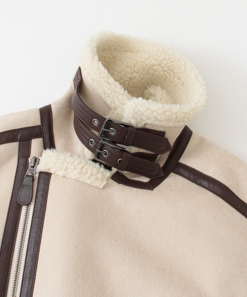 URBAN RESEARCH Sonny Label（アーバンリサーチサニーレーベル）の「ALPHA INDUSTRIES　W FAKE MOUTON RIDERS JACKET（ムートンコート・レディース・ブラック/アイボリー・MEDIUM）」の20枚目の写真