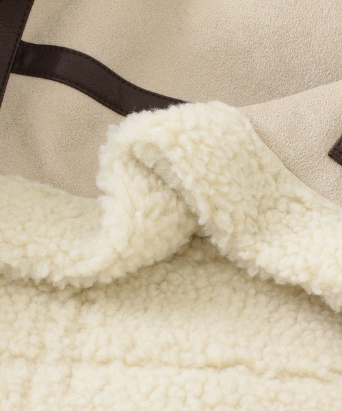 URBAN RESEARCH Sonny Label（アーバンリサーチサニーレーベル）の「ALPHA INDUSTRIES　W FAKE MOUTON RIDERS JACKET（ムートンコート・レディース・ブラック/アイボリー・MEDIUM）」の10枚目の写真