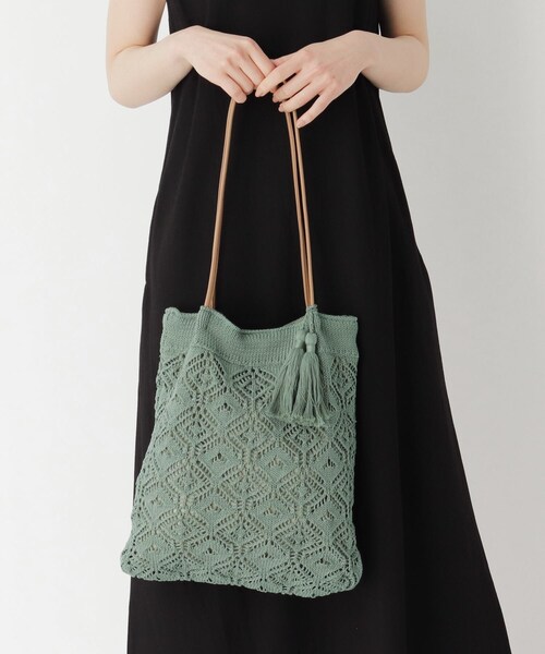 one'sterrace(ワンズテラス)の「透かし編み コットントートバッグ(トートバッグ・レディース・オフホワイト・99)」の7枚目の写真