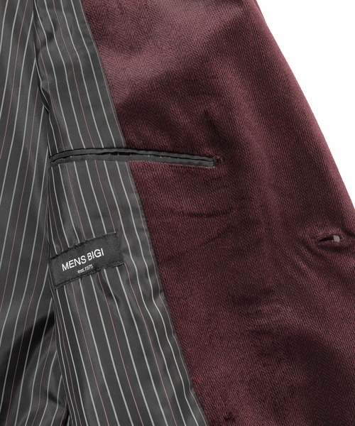 MEN'S BIGI(メンズビギ)の「コーデュロイ調シャドーヘリンボーンジャケット(テーラードジャケット・メンズ・ネイビー/ボルドー・01/03/02/04)」の9枚目の写真