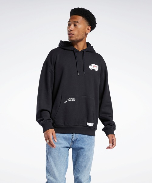 Reebok（リーボック）の「クラシックス BlackEyePatch フーディー / クラシックス BlackEyePatch Hoodie（パーカー・メンズ・ベージュ/ブラック・X-LARGE/XXX-LARGE/LARGE/MEDIUM/XX-LARGE/X-SMALL/SMALL）」の10枚目の写真