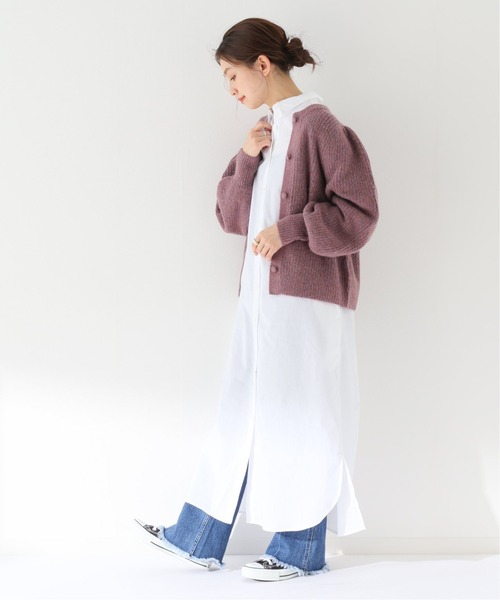 SLOBE IENA（スローブイエナ）の「タイプライターシャツワンピース【洗濯機使用可能】◆（シャツワンピース・レディース・ホワイト/ブラウン/ブラック系その他・FREE）」の8枚目の写真