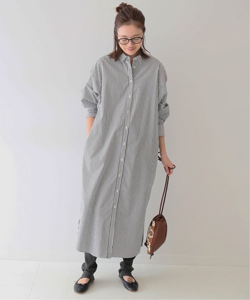 SLOBE IENA（スローブイエナ）の「タイプライターシャツワンピース【洗濯機使用可能】◆（シャツワンピース・レディース・ホワイト/ブラウン/ブラック系その他・FREE）」の10枚目の写真