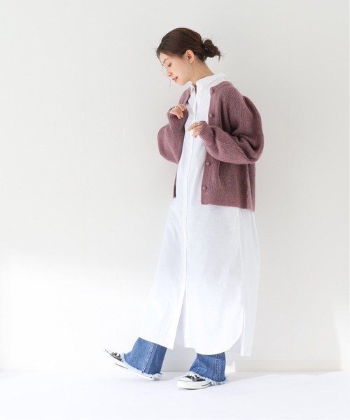 SLOBE IENA（スローブイエナ）の「タイプライターシャツワンピース【洗濯機使用可能】◆（シャツワンピース・レディース・ホワイト/ブラウン/ブラック系その他・FREE）」の4枚目の写真