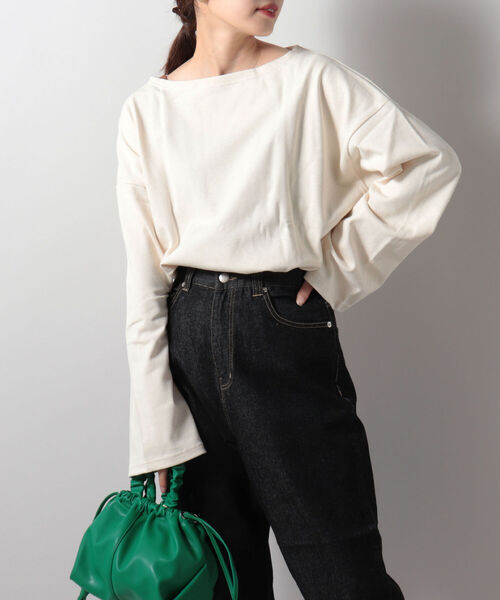 ORCIVAL(オーシバル)の「【ORCIVAL/オーシバル】COTTTON LOURD コットンロードワイドフレンチ バスクシャツ #B449(Tシャツ/カットソー・レディース・パープル系その他4/ブラック系その他3/キナリ/ホワイト系その他4/ブラック・1)」の2枚目の写真