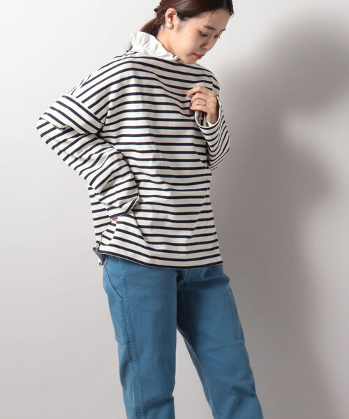 ORCIVAL(オーシバル)の「【ORCIVAL/オーシバル】COTTTON LOURD コットンロードワイドフレンチ バスクシャツ #B449(Tシャツ/カットソー・レディース・パープル系その他4/ブラック系その他3/キナリ/ホワイト系その他4/ブラック・1)」の1枚目の写真