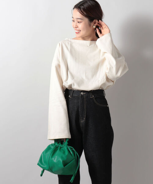 ORCIVAL(オーシバル)の「【ORCIVAL/オーシバル】COTTTON LOURD コットンロードワイドフレンチ バスクシャツ #B449(Tシャツ/カットソー・レディース・パープル系その他4/ブラック系その他3/キナリ/ホワイト系その他4/ブラック・1)」の8枚目の写真