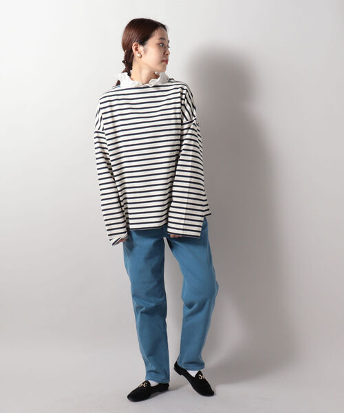 ORCIVAL(オーシバル)の「【ORCIVAL/オーシバル】COTTTON LOURD コットンロードワイドフレンチ バスクシャツ #B449(Tシャツ/カットソー・レディース・パープル系その他4/ブラック系その他3/キナリ/ホワイト系その他4/ブラック・1)」の9枚目の写真