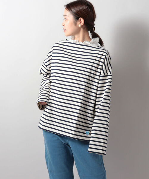 ORCIVAL(オーシバル)の「【ORCIVAL/オーシバル】COTTTON LOURD コットンロードワイドフレンチ バスクシャツ #B449(Tシャツ/カットソー・レディース・パープル系その他4/ブラック系その他3/キナリ/ホワイト系その他4/ブラック・1)」の11枚目の写真