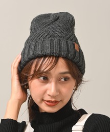 裏ボア付きリブ編みニット帽