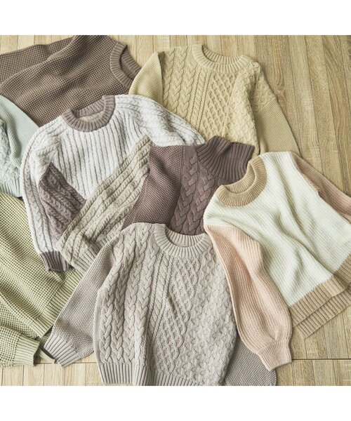 apres les cours(アプレレクール)の「わたあめニット(ニット/セーター・キッズ・アイボリー/ピンク/サックスブルー・140/100/120/90)」の4枚目の写真