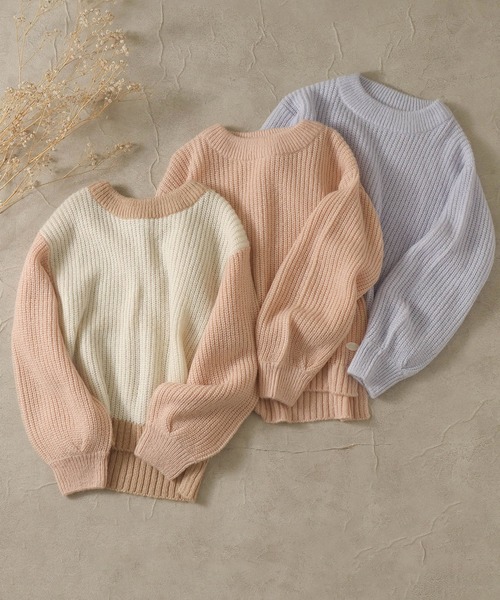 apres les cours(アプレレクール)の「わたあめニット(ニット/セーター・キッズ・アイボリー/ピンク/サックスブルー・140/100/120/90)」の13枚目の写真