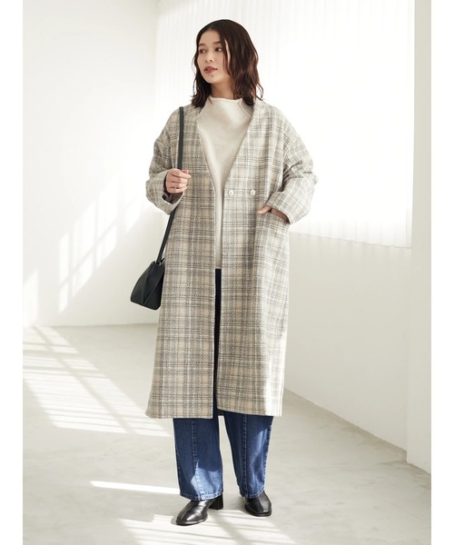 Green Parks(グリーンパークス)の「ウールライクショート丈ハイネックプルオーバー*(ニット/セーター・レディース・ライラック/ブラック/ライトベージュ/ブルーグリーン・FREE)」の19枚目の写真