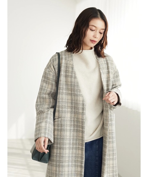 Green Parks(グリーンパークス)の「ウールライクショート丈ハイネックプルオーバー*(ニット/セーター・レディース・ライラック/ブラック/ライトベージュ/ブルーグリーン・FREE)」の21枚目の写真