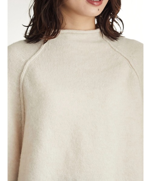 Green Parks(グリーンパークス)の「ウールライクショート丈ハイネックプルオーバー*(ニット/セーター・レディース・ライラック/ブラック/ライトベージュ/ブルーグリーン・FREE)」の12枚目の写真