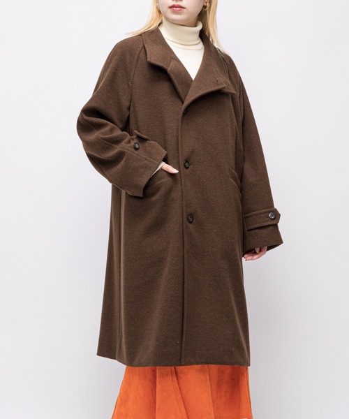 CIAOPANIC（チャオパニック）の「【RAXA/ラシャ】スタンドコート（その他アウター・レディース・ブラウン/サックスブルー・SMALL/MEDIUM）」の2枚目の写真