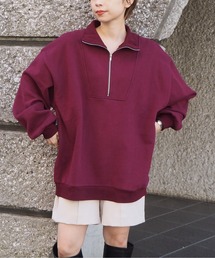 裏起毛ハーフジップスウェット
