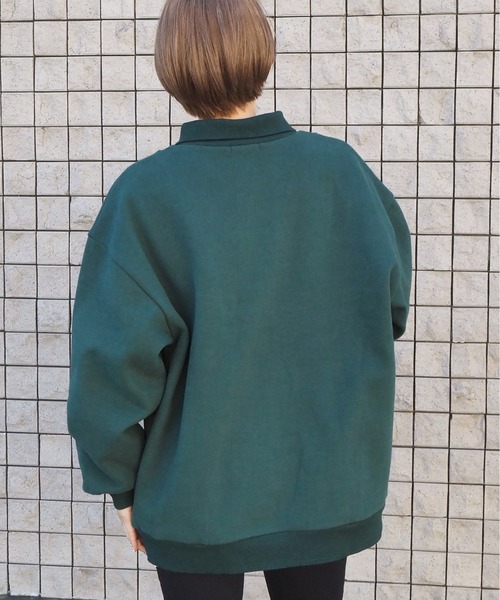 tiptop（ティップトップ）の「裏起毛ハーフジップスウェット（スウェット・レディース・アイボリー/ブラック/ダークグリーン/エンジ/グレー・FREE）」の15枚目の写真