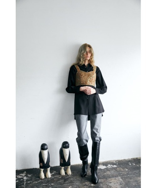 MOUSSY（マウジー）の「BASIC OVER シャツ（シャツ/ブラウス・レディース・オフホワイト/ライトベージュ/ブラック・FREE）」の6枚目の写真